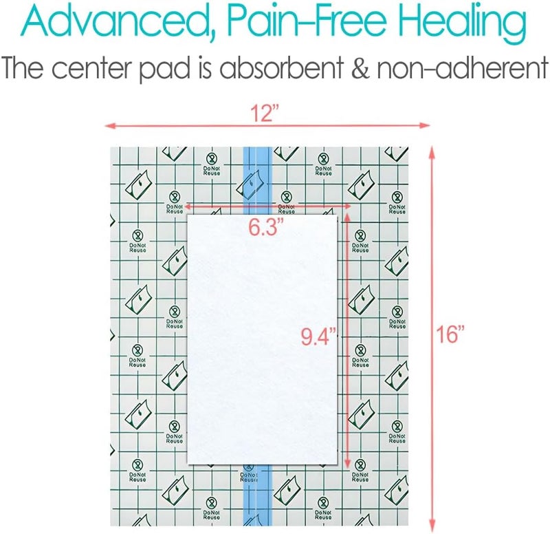 EaseToU 12"x15.7" Waterproof Dialysis Port Shower Covers Protector for Chest with No Glue On The Center, PICC Line Chest Port Shield Island Bandage Dressing Accessories, Pack of 14 - Image 5